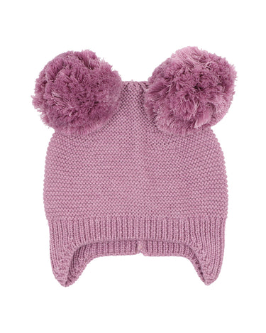 Bebe - Flossy Pom Pom Knitted Beanie